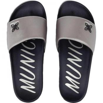 Chanclas Munich Platform Slider 300 para mujer en color plateado