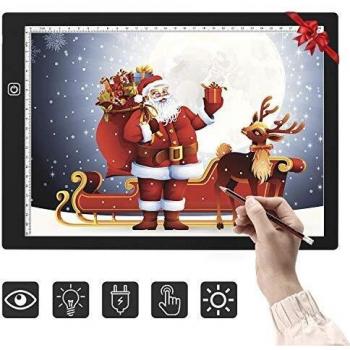 Mesa de Luz para Dibujo A4, Mesa de Luz para Tablero de Dibujo A4 LED Tableta de Luz 3 Modos de Iluminación, Light Pad Ultradelgada con Panel Táctil Inteligente y para Artistas, Animación, Diseño