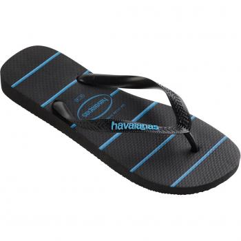 Havaianas Hombre Top rayas logotipo de las chancletas, Azul, 45/46 EU