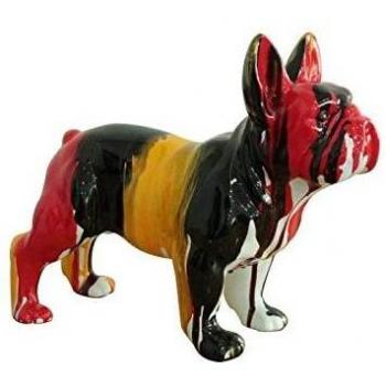 Figura Decorativa Perro Boston Terrier Kuatéh de Poliresina Multicolor 34x14x27 cm
