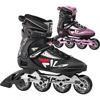 Patines en Línea Fila Legacy Pro 80 para Hombre, Color Negro/Silver/Rojo, Talla 43