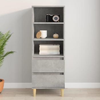 Aparador alto de madera contrachapada 40x36x110 cm, mueble de almacenaje de salón, buffet para salón, armario auxiliar y armario de almacenamiento en color gris hormigón