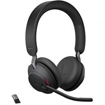 Jabra Evolve2 65 Auriculares Inalámbricos Monoaurales con Soporte de Carga - Certificados para Microsoft Teams - Batería de Larga Duración - Adaptador Bluetooth USB-C - Beige