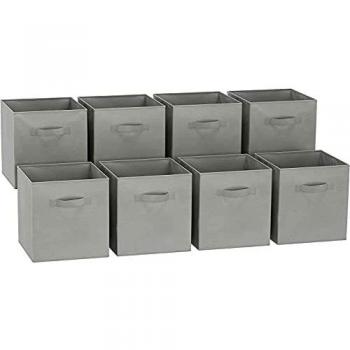 GREATOOL Caja de Almacenaje Plegable, Pack 8 Unidades, 31x31x31cm, Cajas organizadoras en Tela, Caja para organizar Ropa, Juguetes y Sábanas en Armarios