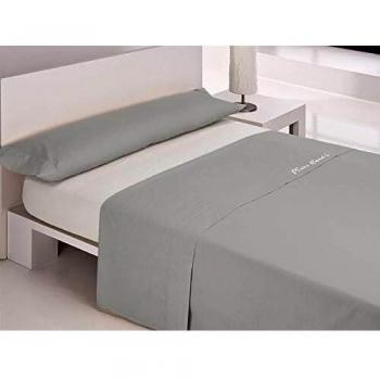 Pierre Cardin Juego sábanas coralina Colorado 150 cm. Gris, 100Percent_poliéster, Cama de 150