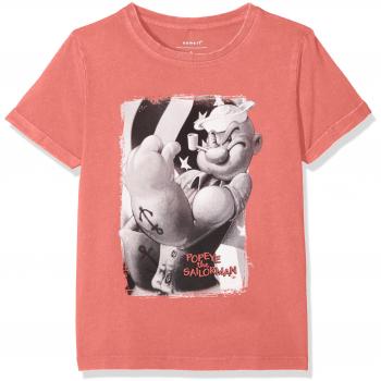 NAME IT Nkmpopeye Fred SS Top, Camiseta para Niños, Naranja