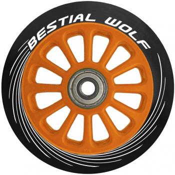 Patinete Bestial Wolf Ruedas Pilot Dorado y Naranja, características: diseño robusto, ruedas de alta calidad, sistema de frenos eficiente, ligero y portátil