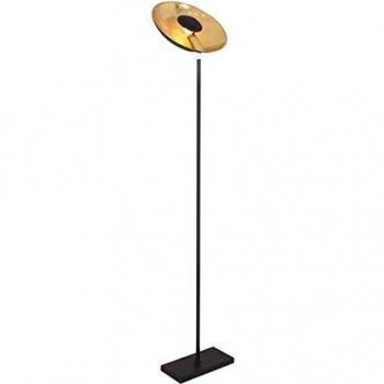 Lámpara de pie Captain Uplight negra y dorada E27 171 cm con interruptor de cable