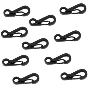 10pcs Mosquetón Gancho Clip Llavero De Aleación Colgante Negro Senderismo