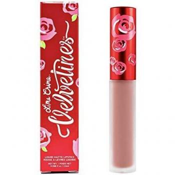 Lime Crime Velvetines Lápiz labial líquido mate, Lulu - Beige Peachy - Aroma a vainilla francesa - Lápiz labial mate aterciopelado de larga duración - No sangra ni transfiere - Vegano