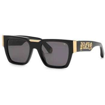 Philipp Plein Square Black Sunglasses SPP095M 0700 Unisex 52mm CAT3