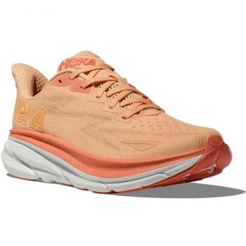 HOKA Women's Clifton 9 Road Running Shoes, Cantaloupe/White, Size 8