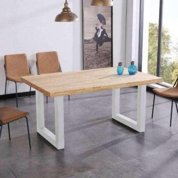 Mesa Comedor Estilo Nórdico Lis en color Roble Nordish y Blanco 160x100cm