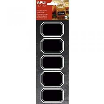 APLI Kids - Etiquetas Removibles Octagonales Acabado Pizarra 65X41 Mm Apli