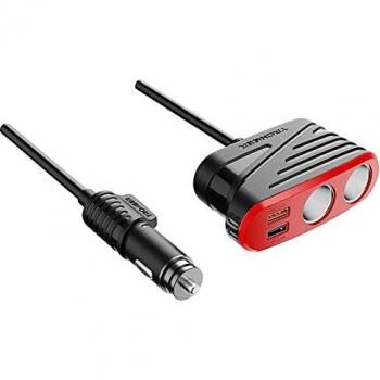 QC 3.0 Car Adapter 100W Adaptador De Encendedor De Cigarrillos, 2 Puertos 2 Puertos Adaptador De Coche 12V/24V para GPS Dash CAM Sat Nav iPhone Teléfono Tableta