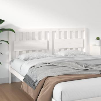 Cabecero de cama blanco 165,5x4x100 cm madera maciza de pino