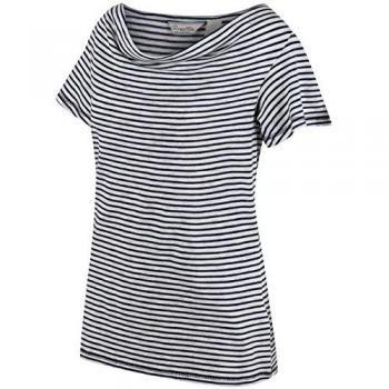 Regatta Francheska - Camiseta de Manga Corta para Mujer, Mujer, RWT147 54012L, Azul Marino, Talla 12