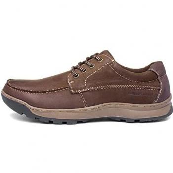 Hush Puppies Tucker Brown Nubuck Leather Memory Foam Lace-Up Derby Shoes - Size 10 UK