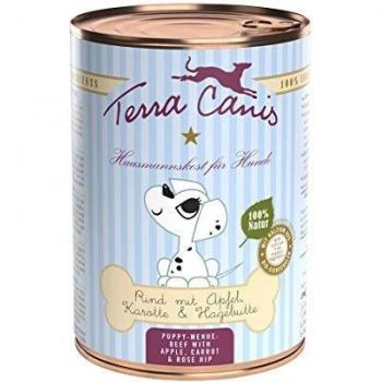 Comida Húmeda para Cachorros Terra Canis - Carne de Res, Manzana, Zanahoria y Escaramujo 400g
