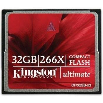 Kingston CF/32GB-U2 - Tarjeta de memoria CompactFlash Ultimate de 32 GB, 266x