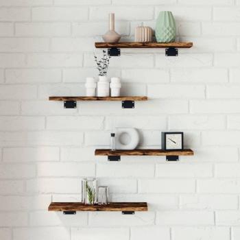Estantes de pared 4 piezas Smoke Oak 40x10x1,5 cm Madera multicapa