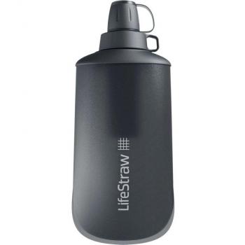 LifeStraw Peak Series 650ml Collapsible Water Filter Bottle - Dark Mountain Grey