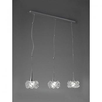 Colgante Artic 3 Bombillas E27 Line Large, cromo pulido