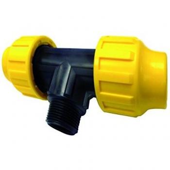 S&M Racor Te Rosca Macho, Negro y Amarillo, 5.5x15x7.5 cm
