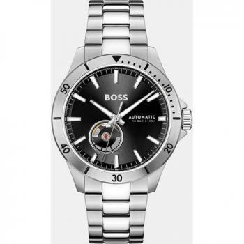 Reloj Automático de Hombre Boss Troper 1514202 de Acero Inoxidable con Movimiento Japonés - Color Plateado/Negro