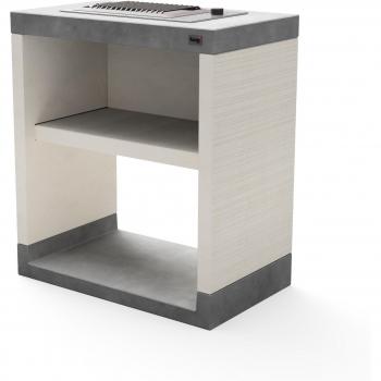 Módulo de Grill Eléctrico Venit 78 para Barbacoa de Obra Prefabricada - Blanco y Gris, Dimensiones 78 x 47 x 47 cm, Uso en Exteriores