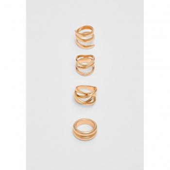 Stradivarius Gold Set of 4 Rings OS