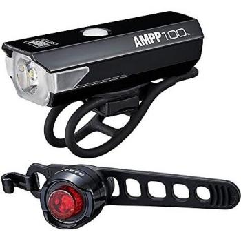 CatEye Unisex's AMPP 100/Orb - Juego de Luces para Bicicleta, Color Negro, Talla única