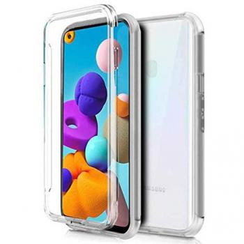Funda Completa Transparente PC + TPU Full Body 360 para Samsung Galaxy A21s Alta Calidad