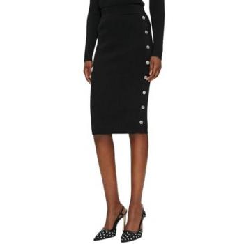 PINKO Women's Slim Fit Ribbed Knit Midi Skirt in Black - Size S