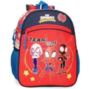 Mochila Spidey and friends 33cm con bolsillo frontal adaptable a carro