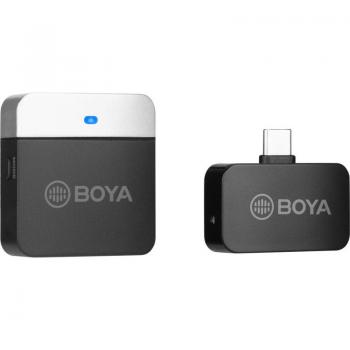 Micrófono Lavalier Inalámbrico BOYA BY-M1LV-U 2.4 GHz para USB-C y dispositivos móviles (PC, Android, iPhone)