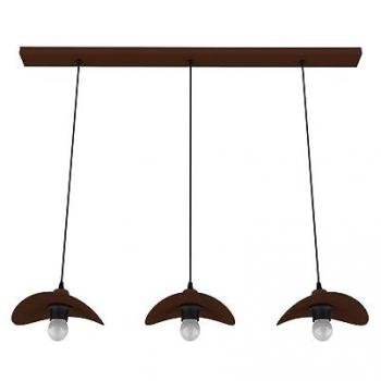 LUMICOM Piuma lámpara de techo lineal 3 luces monocolor mate, Lámpara de salón de metal moderna con casquillo para bombilla E27