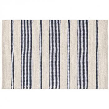 Alfombra Kilim Azul a Rayas 200x140 cm Hecha a Mano Authentica
