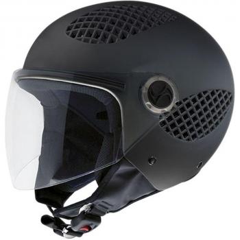 NZI 150243G093 B-Cool Matt Black Casco de Moto, Goma Negro, Talla 55-56
