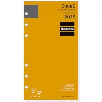 Finocam - Recambio Anual Classic 2025 1 Día Página Catalán (Enero 2025 - Diciembre 2025, 12 meses, C998C, 609-94x171 mm)