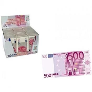 10 SERVILLETAS DE PAPEL CON DISEÑO DE BILLETE DE 500 €GADGET REGALO DIVERTIDO