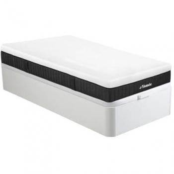 Conjunto de canapé abatible blanco de 90 x 190 cm + colchón de muelles ensacados 5 zonas de 21 cm - CIDORA de YSMÉE