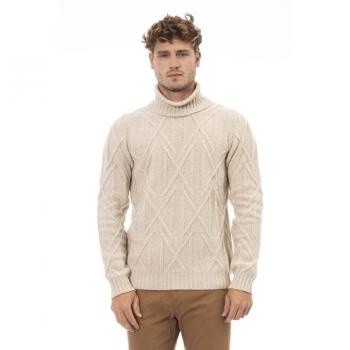 Alpha Studio Beige Merino Wool Sweater - IT52 | XL