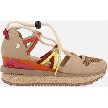 Sandalias de cuña deportivas con piso de yute combiandas con cuerdas