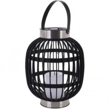 Farol solar LED con vela negro