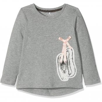 NAME IT Nitetanja Ls Top F Mini, Camisa Manga Larga para Bebés, Gris