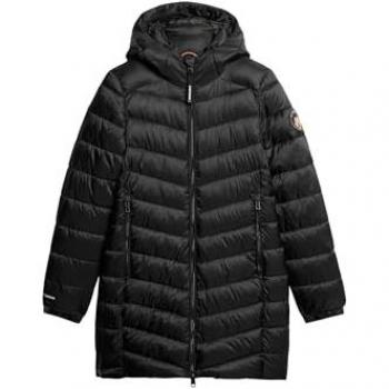 Chaqueta con capucha Superdry Fuji Mid Padded negra para mujer