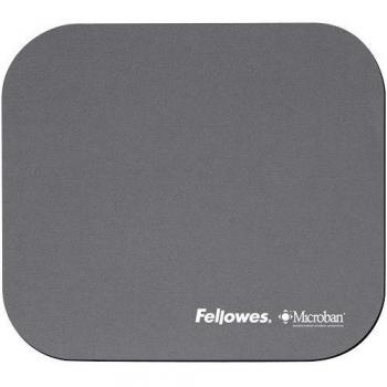 Fellowes 5934005 Alfombrilla para Ratón con Protección Antibacteriana Microban, Base de Goma Antideslizante, Tamaño 23.2x19.9cm, Color Gris Plata