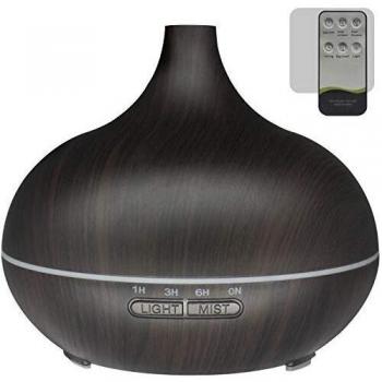 Difusor de aceite esencial NOBRANDS Difusor de aceite de 550 ml con 4 temporizadores, luces LED de 7 colores, apagado automático sin agua, difusor de aromaterapia con función de apagado automático