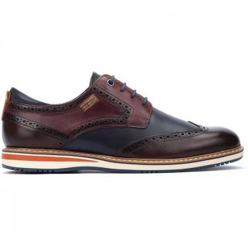 Pikolinos Avila M1T-4191C1 Men's Brown Leather Casual Lace-Up Shoes with Cushioned Removable Insole
